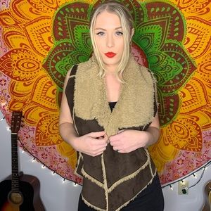 Shearling Sherpa brown vest
